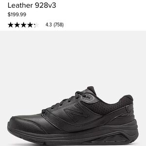 New Balance 928 v3 Women's Black Sneakers 7D Wide Comfy